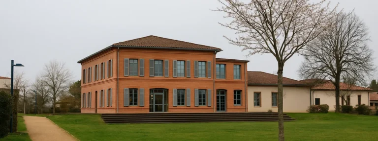 Bâtiment public à Castanet-Tolosan avec espace vert arboré, zone desservie pour l’élagage près de Toulouse – Elagage Toulouse (31)