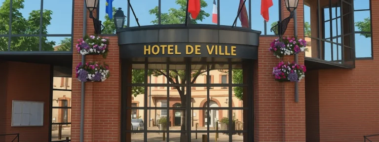 Façade de l’Hôtel de Ville de Cugnaux, commune desservie pour les services d’élagage autour de Toulouse – Elagage Toulouse (31)