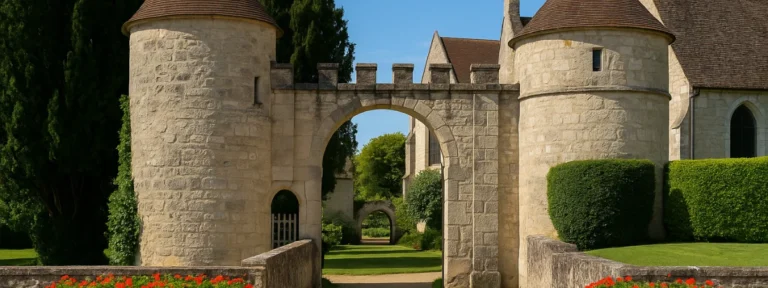 Entrée historique en pierre à Saint-Jean, commune verdoyante couverte par nos services d’élagage à proximité de Toulouse – Elagage Toulouse (31)