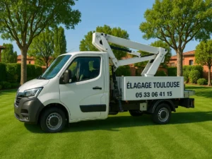 Camion nacelle Élagage Toulouse prêt pour une intervention d’élagage à Toulouse – Elagage Toulouse (31)
